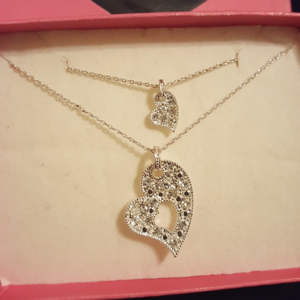 Two tier heart necklace by avon
